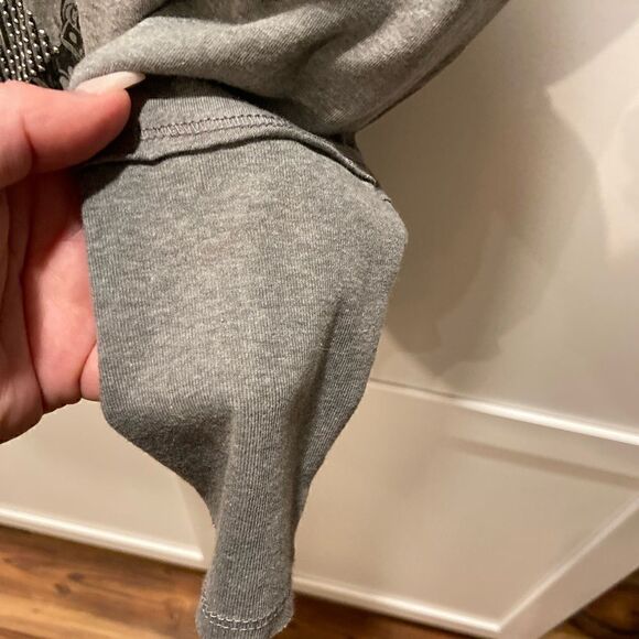 Harley Davidson Womens Long Sleeve Shirt Gray Silver BLING Logo SKULLS Pullover - Picture 5 of 10